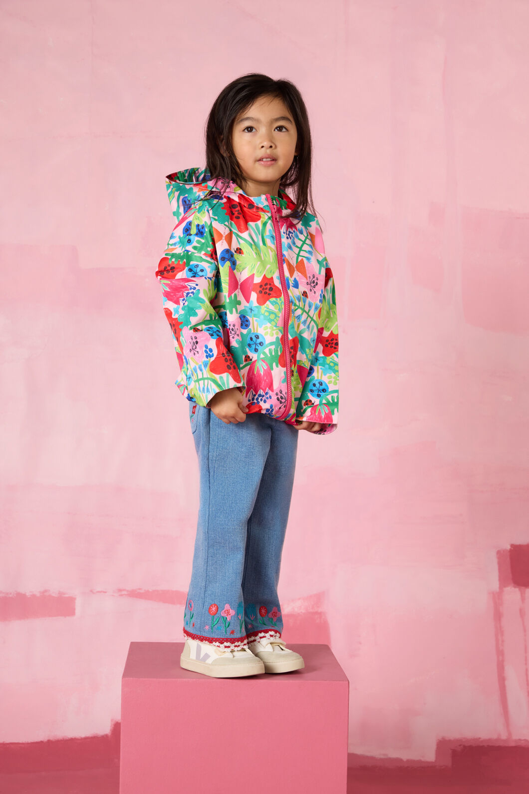 Gorman - Embroidery Flowers Kids Pants - denim