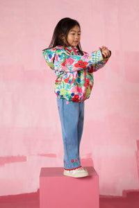 Gorman - Embroidery Flowers Kids Pants - denim