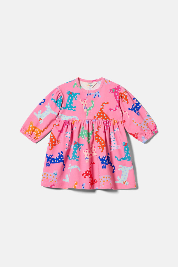 Gorman - Spotty Cats Baby Dress - pink
