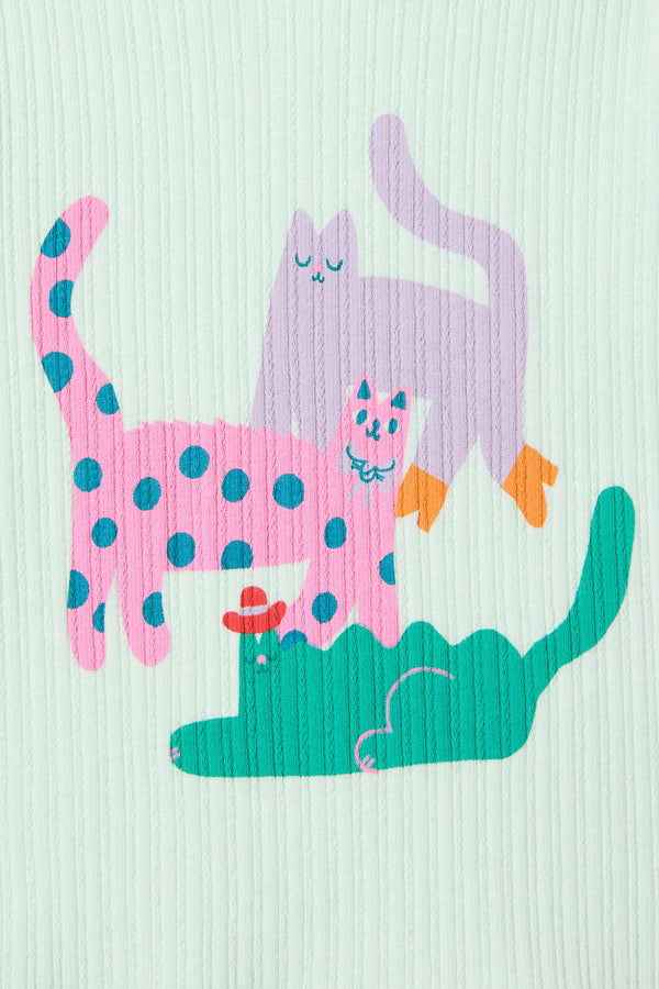 Gorman - Three Cats Baby T-Shirt - mint