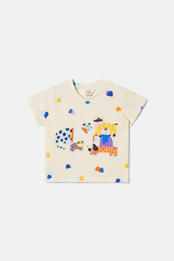 Gorman - Dogs Baby T-Shirt - cream
