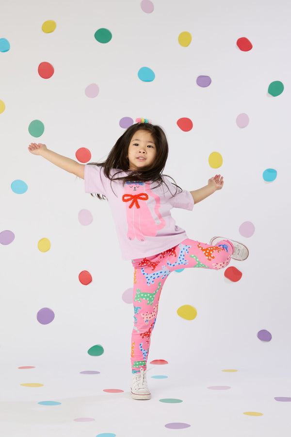Gorman - Spotty Cats Kids Legging - pink