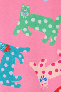 Gorman - Spotty Cats Kids Legging - pink