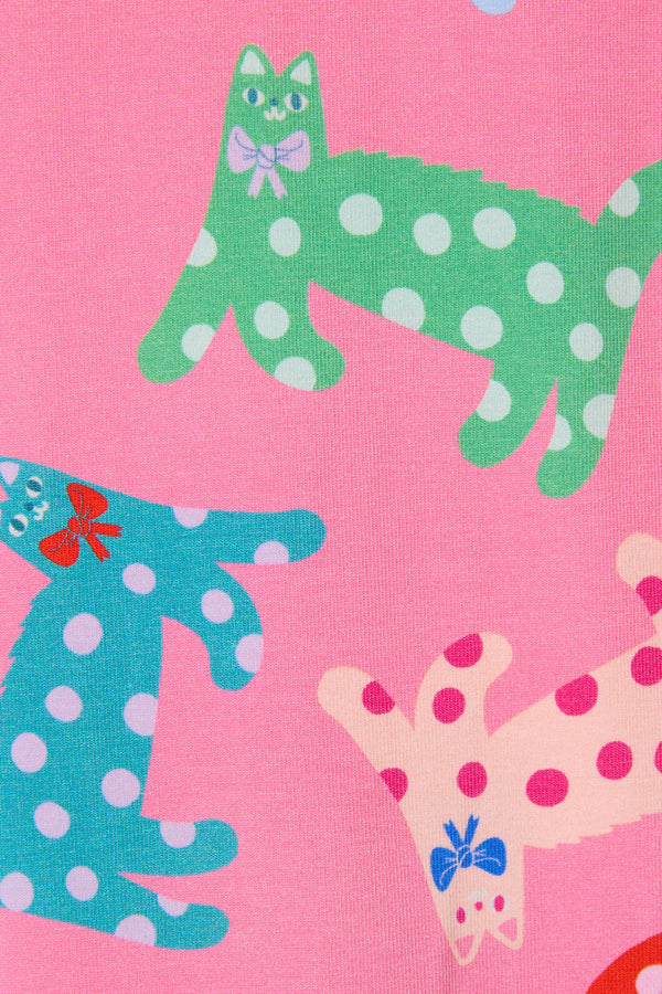 Gorman - Spotty Cats Kids Legging - pink
