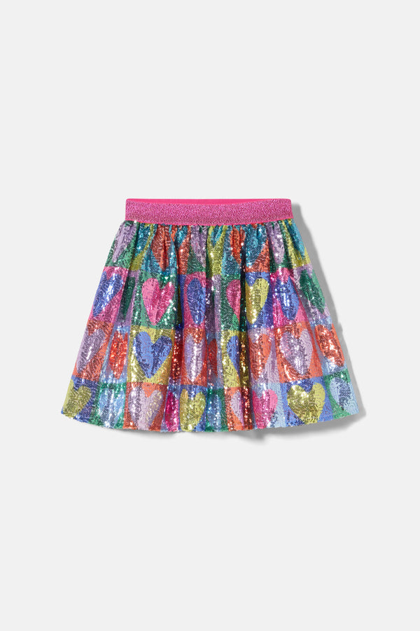 Gorman - Hearts Kids Sequins Skirt - multi