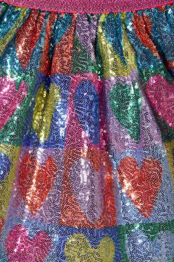 Gorman - Hearts Kids Sequins Skirt - multi