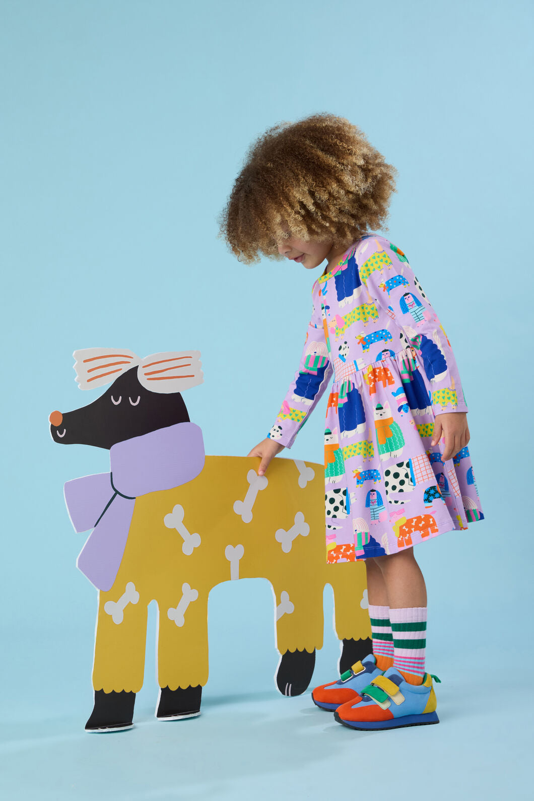 Gorman - Sweater Dogs Kids Dress - lilac