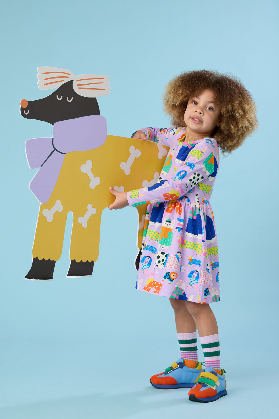 Gorman - Sweater Dogs Kids Dress - lilac