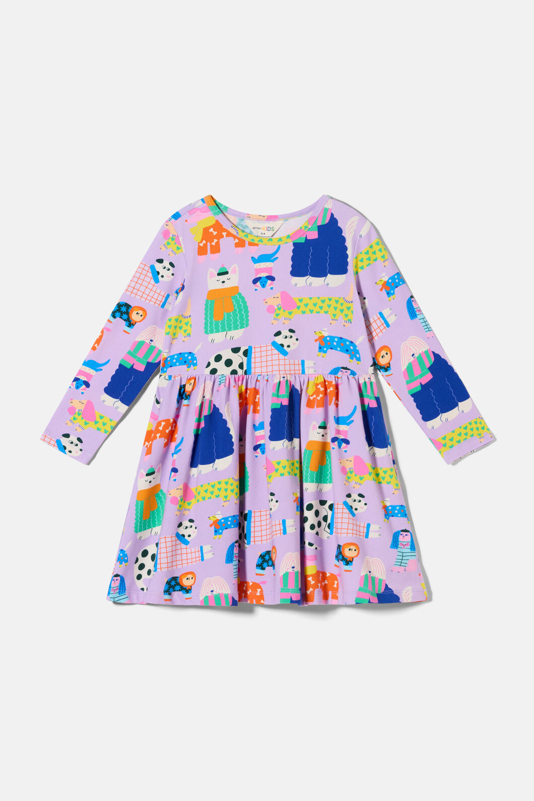 Gorman - Sweater Dogs Kids Dress - lilac