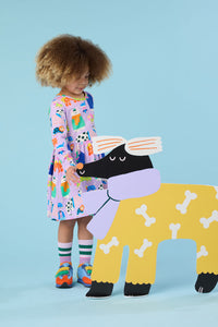 Gorman - Sweater Dogs Kids Dress - lilac