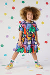 Gorman - Cute Cats Kids Dress - navy