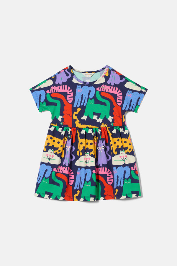 Gorman - Cute Cats Kids Dress - navy