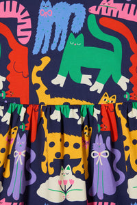 Gorman - Cute Cats Kids Dress - navy