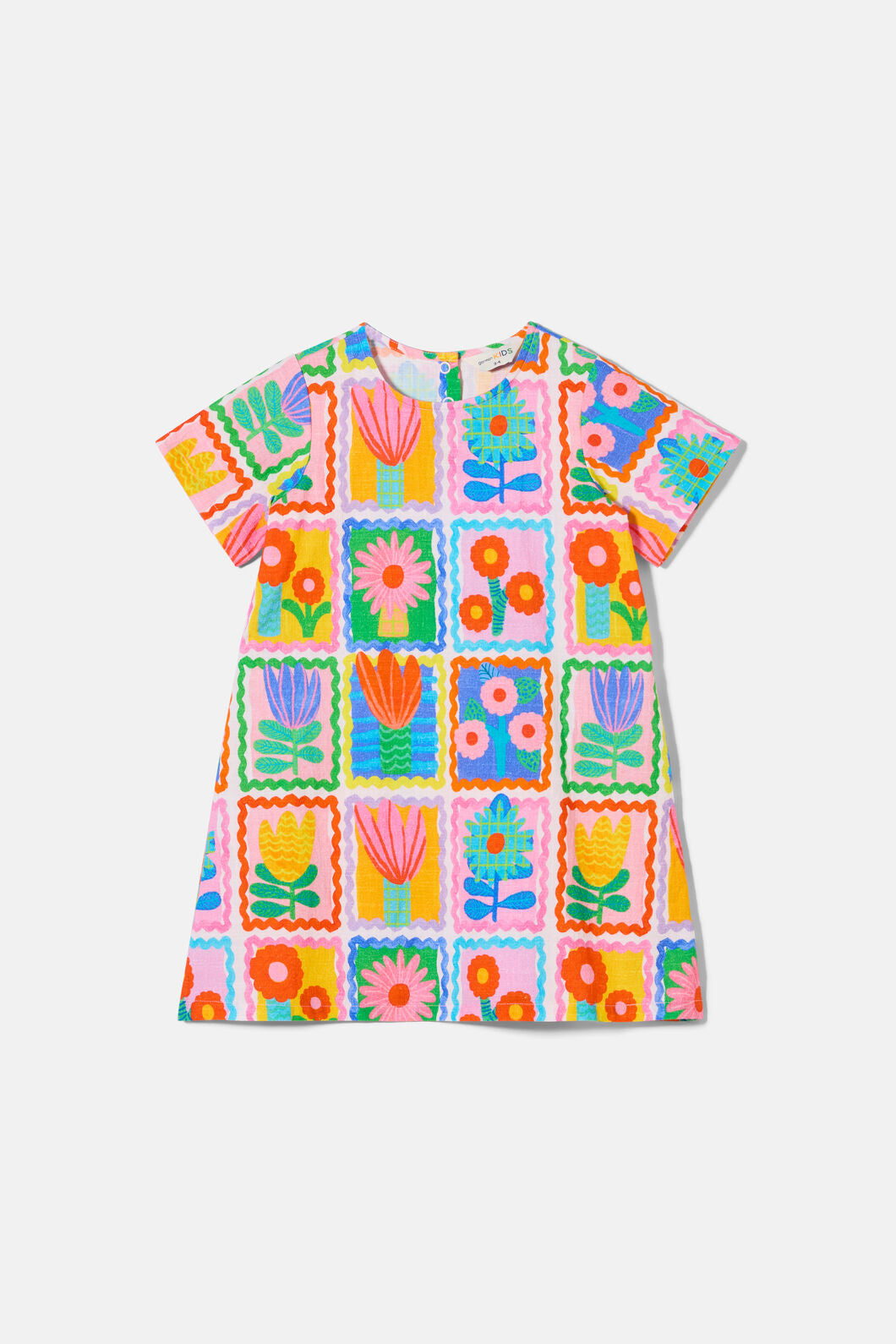 Gorman - Tulips Grid Kids Dress - multi