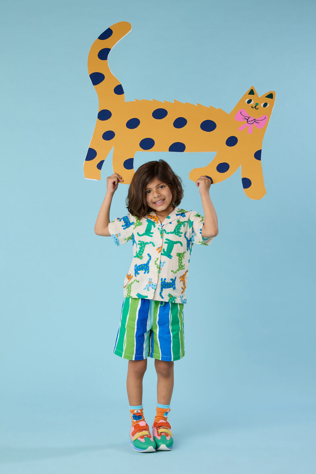 Gorman - Spotty Cats Kids Shirt - cream