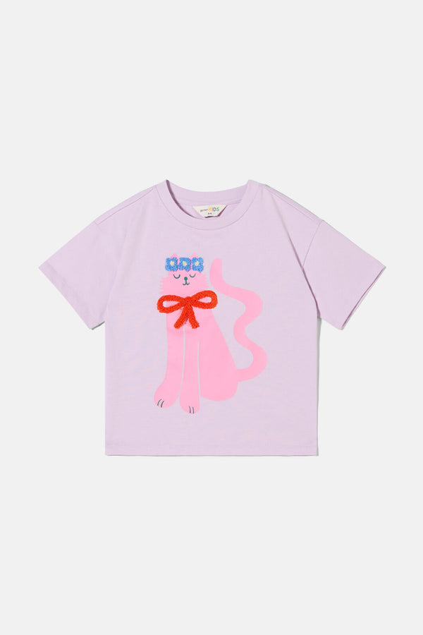 Gorman - Pretty Cat Kids T-Shirt - lilac