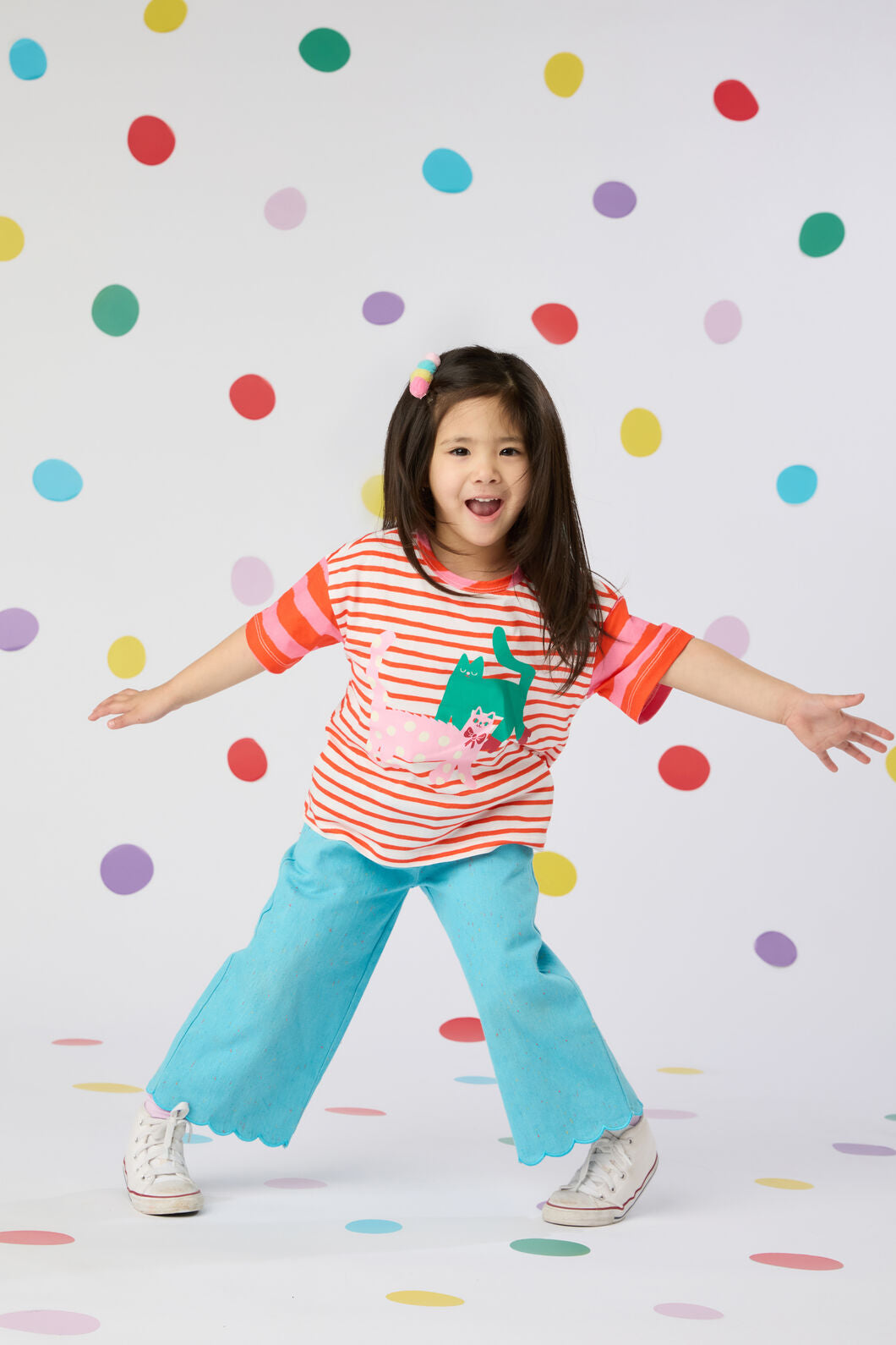 Gorman - Stripe Cats Kids T-Shirt - stripe