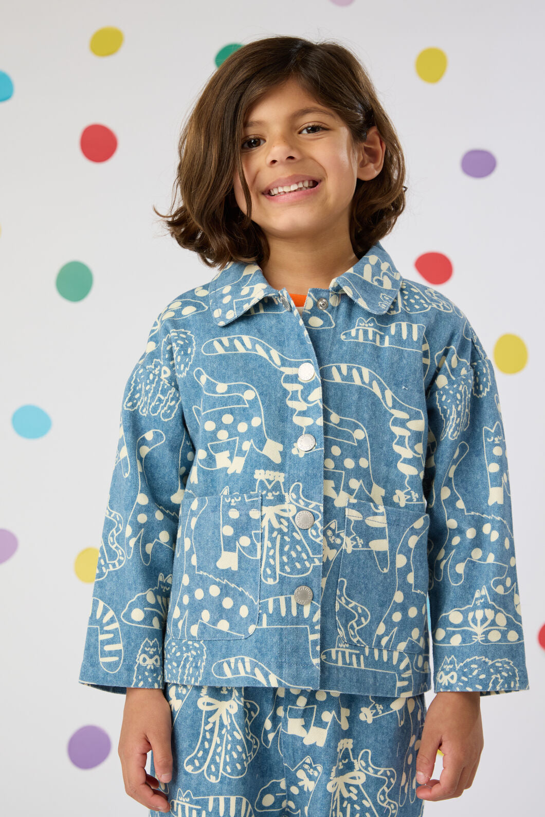 Gorman - Denim Cats Kids Jacket - denim