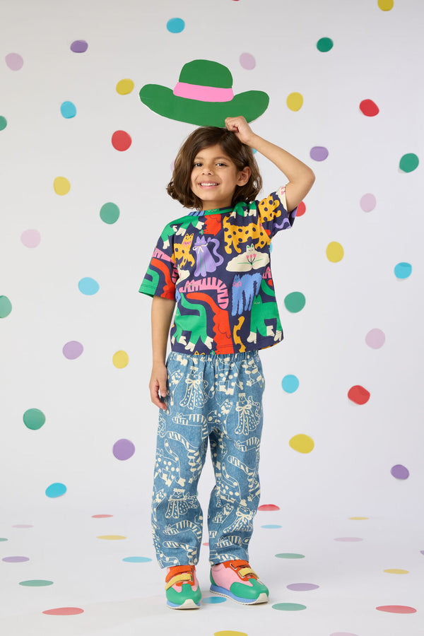 Gorman - Cute Cats Kids T-Shirt - navy