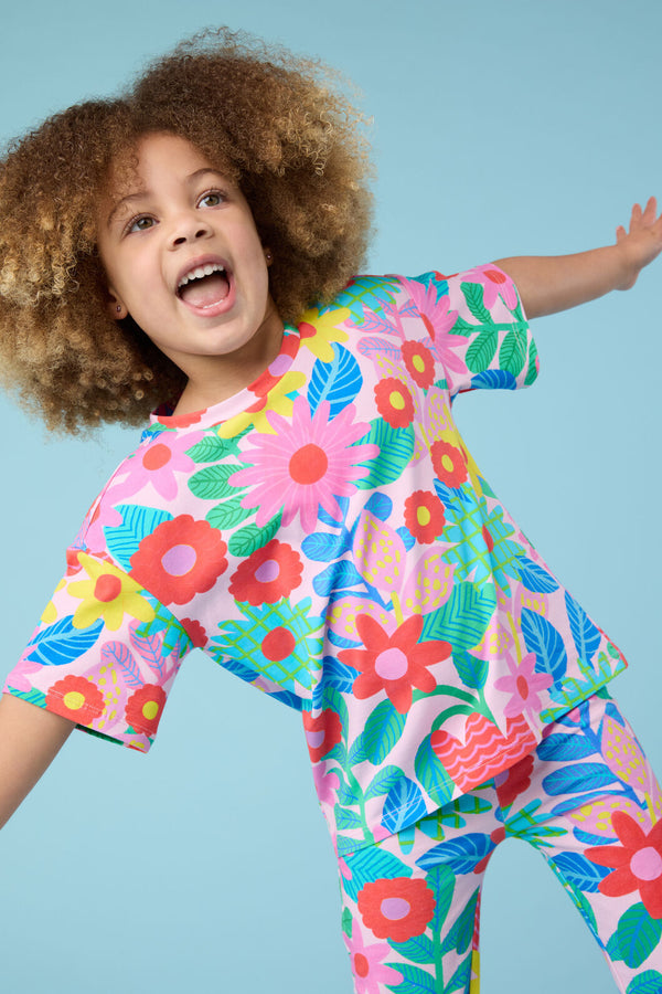 Gorman - Floral Pop Floral Kids T-Shirt - pink
