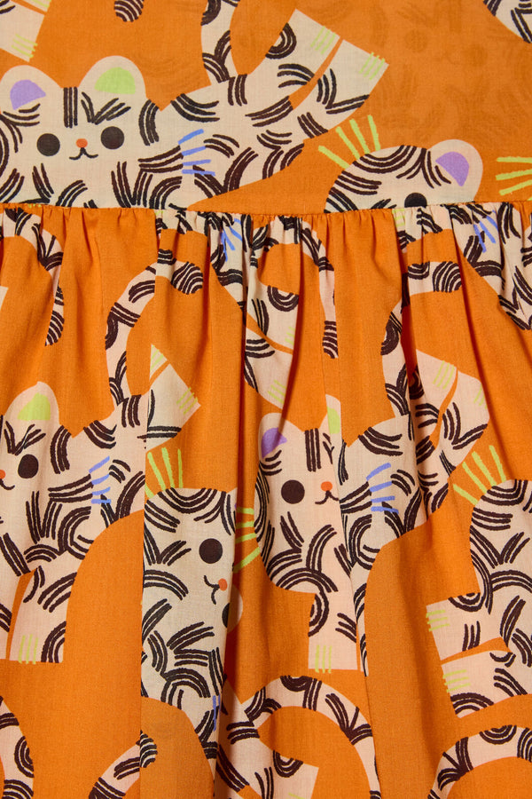 Gorman - Jumping Tiger Kids Dress - orange