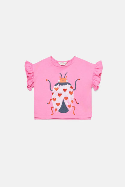 Gorman - Love Bug Kids Frill Tee - pink