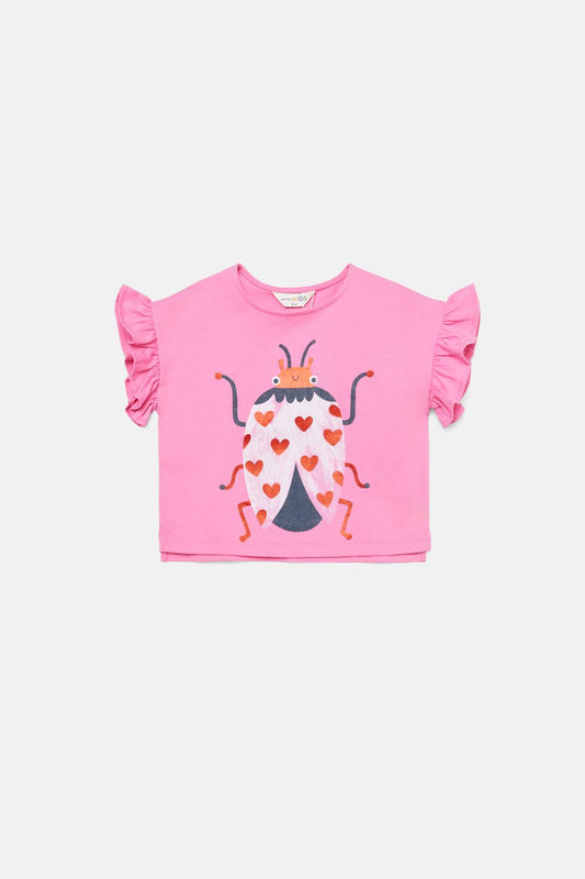 Gorman - Love Bug Kids Frill Tee - pink