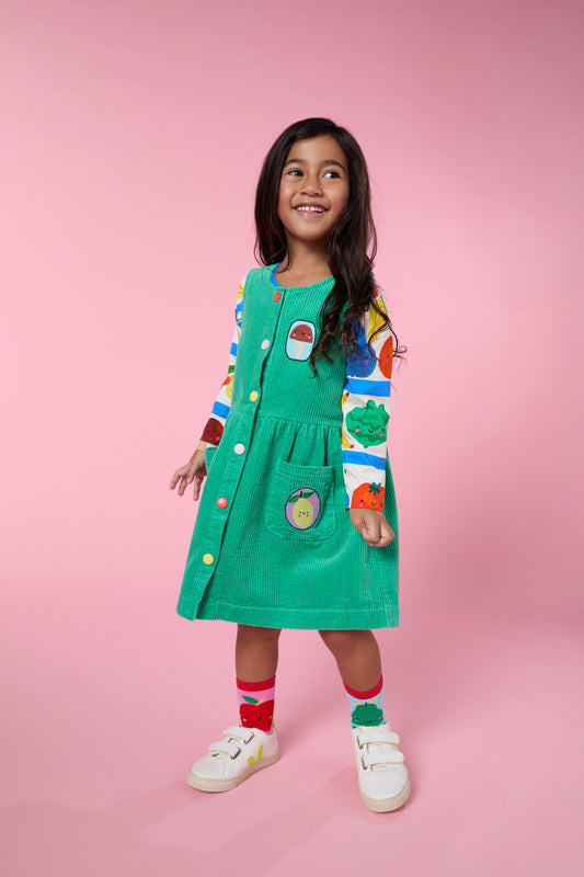 Gorman - Veggies Cord Kids Dress - green