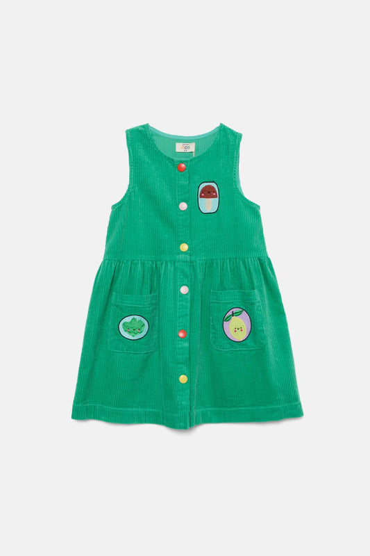 Gorman - Veggies Cord Kids Dress - green