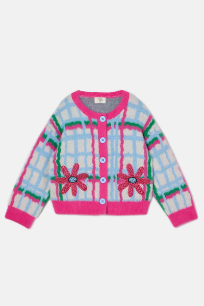 Gorman - Fluffy Check Kids Cardigan - multi