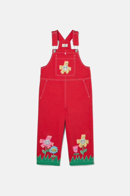 Gorman - Red Floral Kids Overalls - red