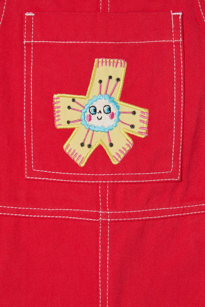 Gorman - Red Floral Kids Overalls - red