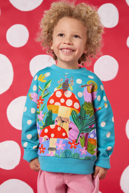 Gorman - Toadstool Spot Kids Sweater - teal