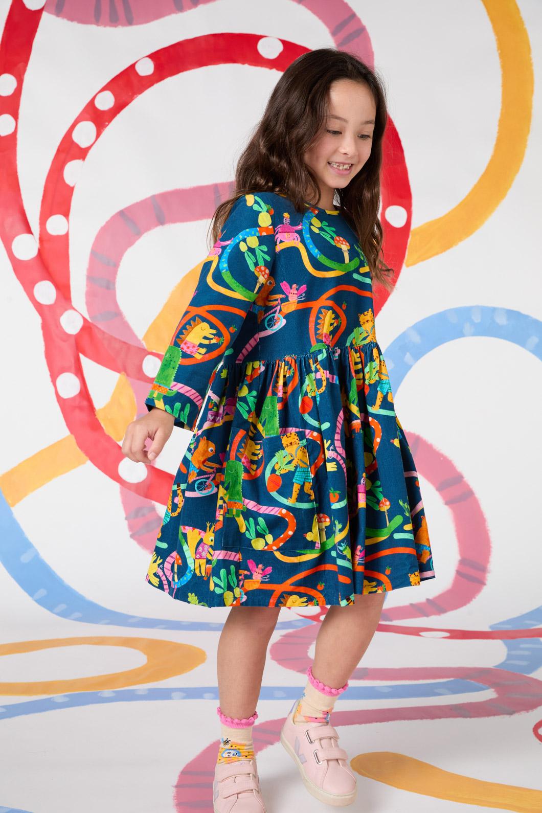 Gorman - Riding Swirl Kids Dress - navy