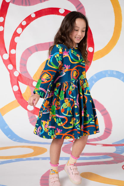 Gorman - Riding Swirl Kids Dress - navy