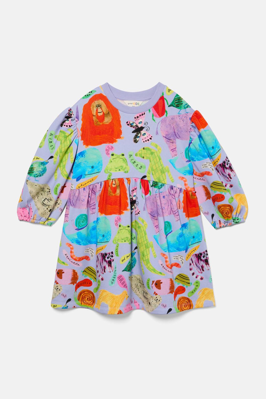 Gorman - Animals Kids Dress - lavender