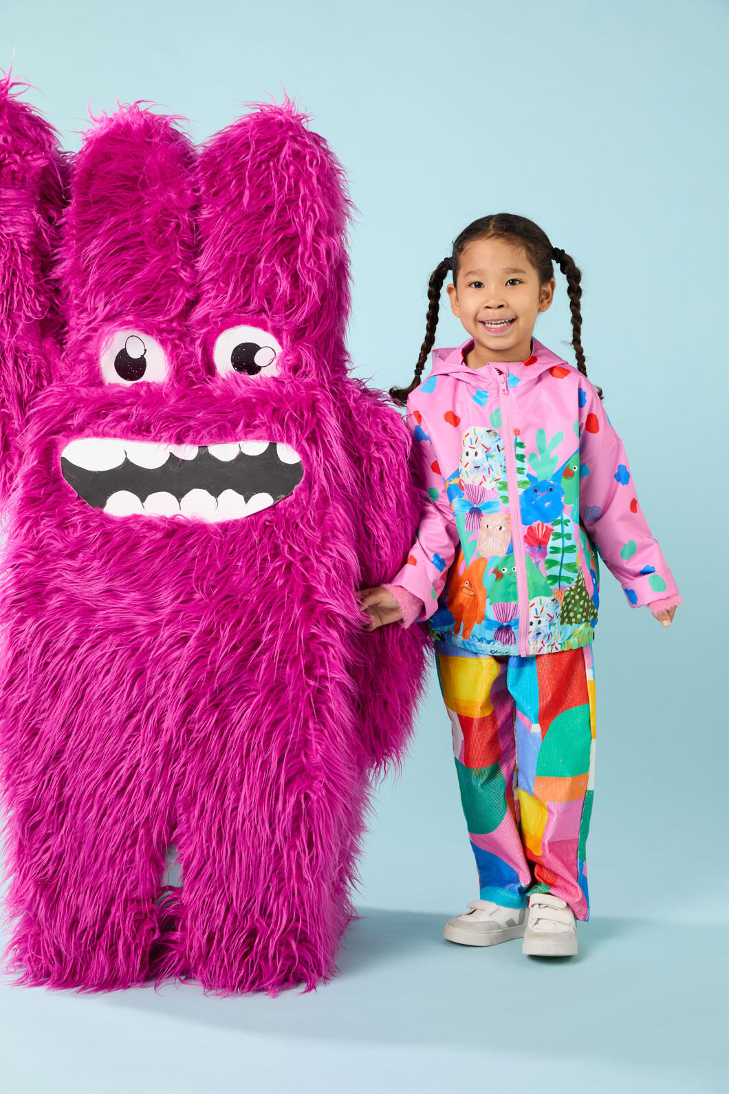 Gorman - Monsters Kids Border Raincoat - pink