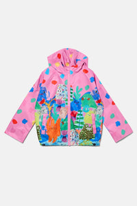 Gorman - Monsters Kids Border Raincoat - pink