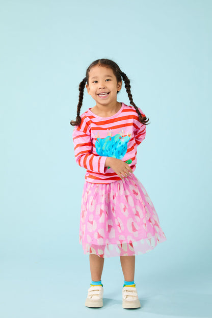 Gorman - Pink Leopard Kids Mesh Skirt - pink