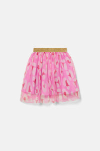 Gorman - Pink Leopard Kids Mesh Skirt - pink