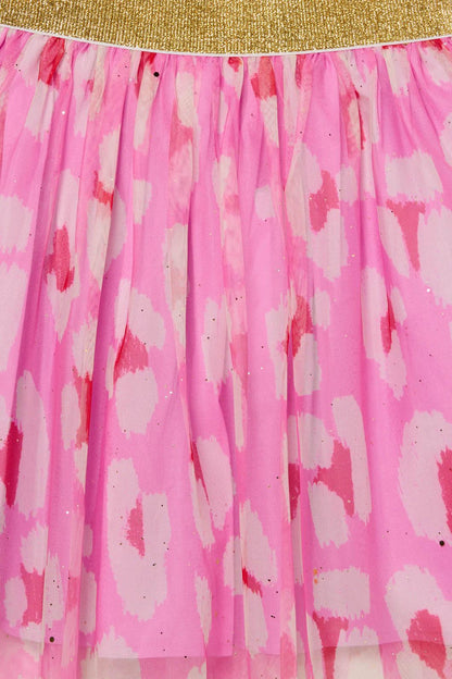 Gorman - Pink Leopard Kids Mesh Skirt - pink