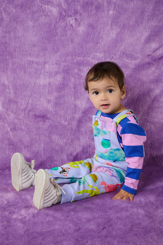 Gorman - Animals Baby Overalls - lavender
