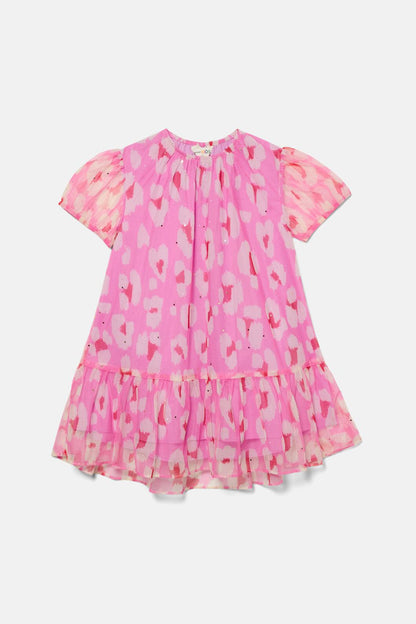 Gorman - Pink Leopard Kids Party Dress - pink