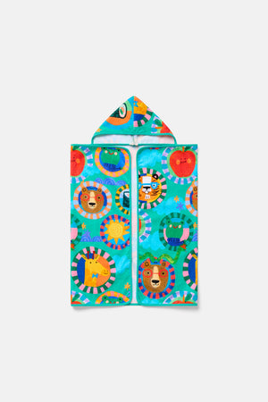 Gorman - Animal Stamp Baby Towel - green