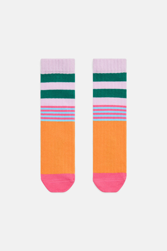 Gorman - Pink Stripe Rib Kids Sock - multi