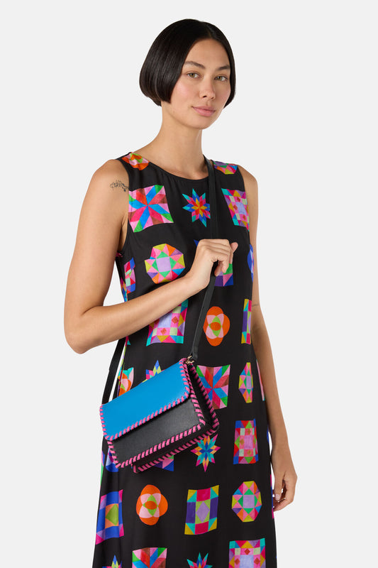 Gorman - Tropics Leather Clutch - blue-navy