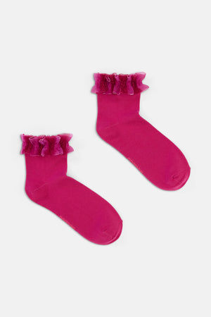 Gorman - Ikat Stripe Ruffle Sock - multi