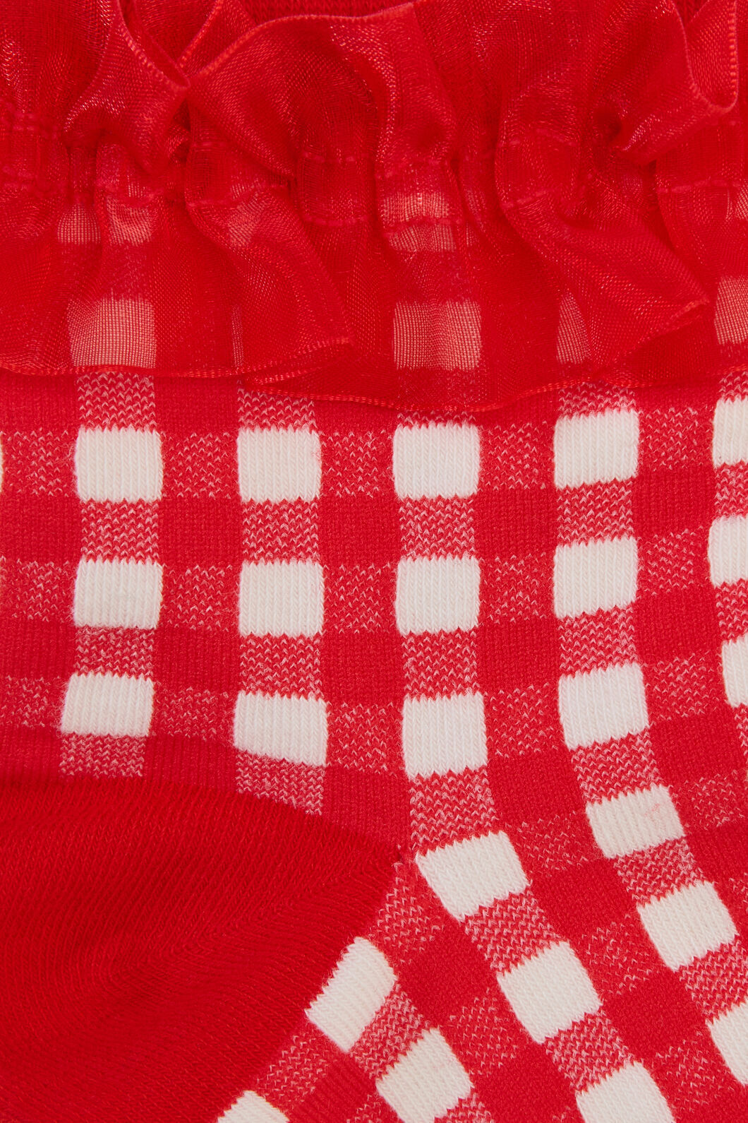 Gorman - Red Gingham Ruffle Sock - multi