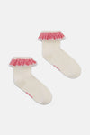 Gorman - Cream Gingham Ruffle Sock - multi