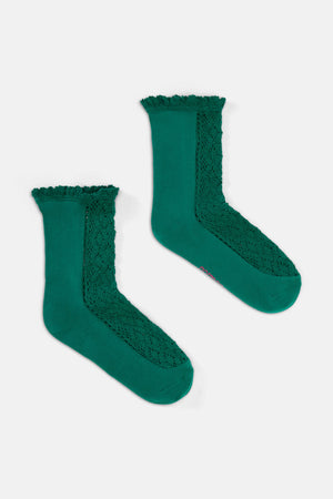 Gorman - Lace Crew Socks W Green - green